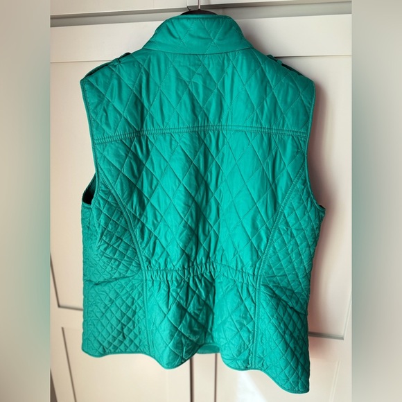 NWT Talbots Turquoise Quilted Puffer Fleece Lined Vest SZ XL - Picture 14 of 16